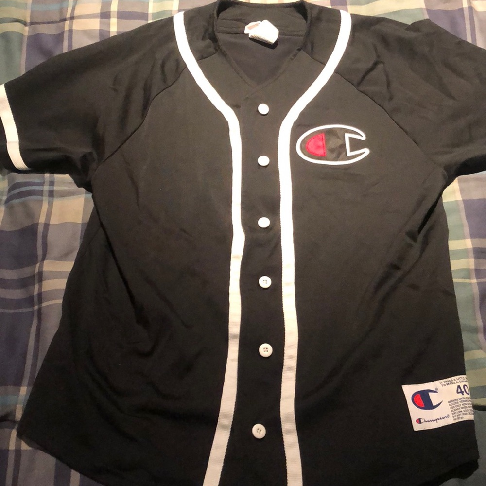 Champion Button-Down Baseball Tee